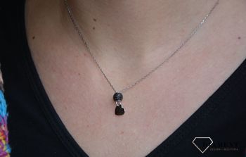 Naszyjnik srebrny serduszko z kółeczkiem z czarną cyrkonią Dall'Acqua N BY 113 077.JPG
